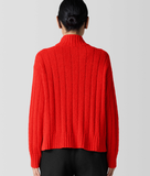 Cotton Fluff Rib Turtleneck Sweater