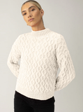 Cable Mock Neck Sweater