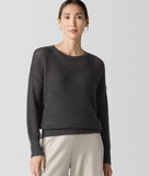 Merino Open Knit Crew Neck Sweater