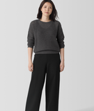 Merino Open Knit Crew Neck Sweater