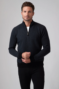 Kaden Pure Cashmere 1/4 Zip Mock