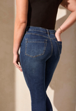 Audrey Pull On Straight Crop Jeans W/ Front Crease