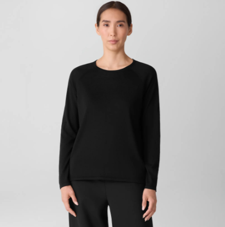 Superfine Merino Crew Neck Top in Regenerative Wool