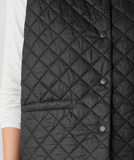 Eggshell Recycled Nylon V-Neck Quilted Vest