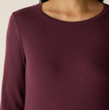 Sheer Cotton Blend Knit Round Neck Tee