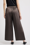 Textured Satin Wide Ankle Pant