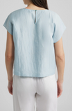 Linen Sheen Round Neck Square Top