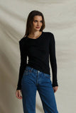 Bianca Cashmere Rib L/S V-Neck