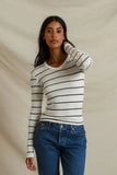 Bianca Cashmere Rib L/S V-Neck