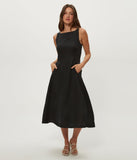 Palmira Herringbone Linen Fit and Flare Dress