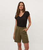 Lacey Herringbone Linen Short