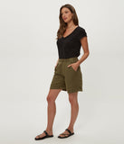 Lacey Herringbone Linen Short