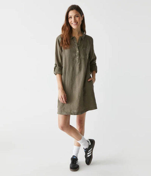 Eleanor Woven Linen Shirt Dress