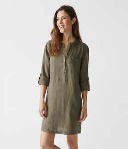 Eleanor Woven Linen Shirt Dress