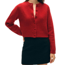 Brushed Cashmere Crewneck Cardigan