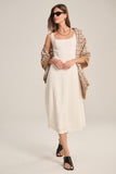 Woven Linen Fit and Flare Dress