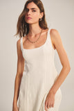 Woven Linen Fit and Flare Dress