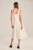 Woven Linen Fit and Flare Dress