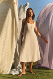 Woven Linen Fit and Flare Dress