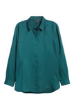Silk Twill Classic Collar Long Shirt