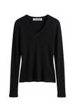 Bianca Cashmere Rib L/S V-Neck