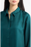 Silk Twill Classic Collar Long Shirt