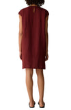 Organic Linen Stripe Jewel Neck Knee Length Dress