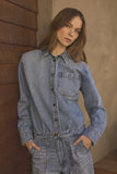 Clementine High Twill Cotton Indigo Shirt