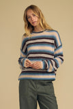 Mae Cozy Cashmere Blend Stripe Crew
