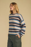 Mae Cozy Cashmere Blend Stripe Crew