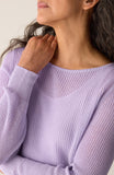 Cotton Silk Cord Ballet Neck Sweater