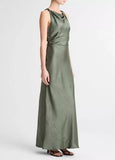 Twist Shoulder Cowl Neck Dress