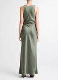 Twist Shoulder Cowl Neck Dress