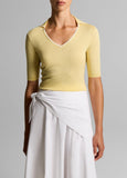 Tipped Italian Cotton-Cashmere Polo Sweater