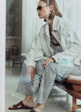Niki Gingham Mid-Rise Crop Flare Pant