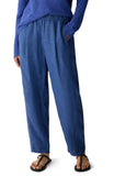Washed Organic Linen Pleated Ankle Pant
