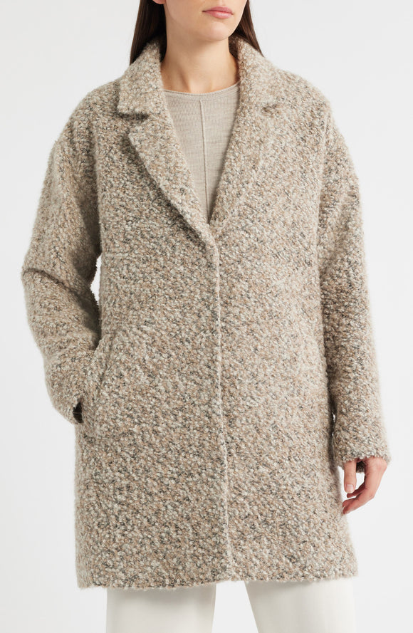 Curly Alpaca Notch Collar Coat