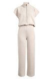 Airessentials Pintuck Half Zip Jumpsuit