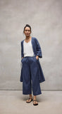 Striped Organic Cotton Gauze Wide-Leg Pant