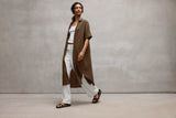 Slubby Organic Cotton Linen Full-Length Straight Pant