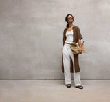 Slubby Organic Cotton Linen Full-Length Straight Pant