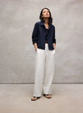 Slubby Organic Cotton Linen Full-Length Straight Pant