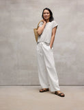Slubby Organic Cotton Linen Full-Length Straight Pant