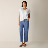 Organic Linen Jersey V-Neck Square Tee