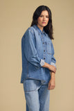 Clementine High Twill Cotton Indigo Shirt