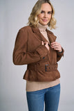 Noir Belted Suede Jacket