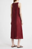 Linen Sheen Halter Neck Full Length Dress
