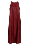 Linen Sheen Halter Neck Full Length Dress