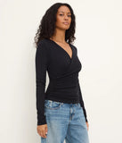 Stacie Shirred Long Sleeve Top