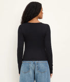 Stacie Shirred Long Sleeve Top